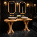 Live Edge Solid Bathroom Vanity Organic Sculptural Base, solid wood, built to order