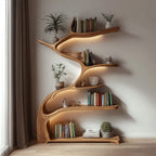 Tree Bookshelf Wooden Live Edge Gift, solid wood, built to order