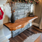 Live Edge Fireplace Floating Shelf