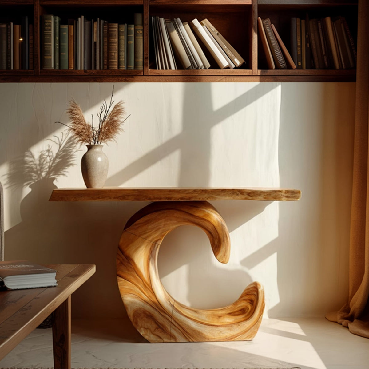 Mid Century C-base Console Table