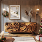 Leaf-carved Storage Sideboard