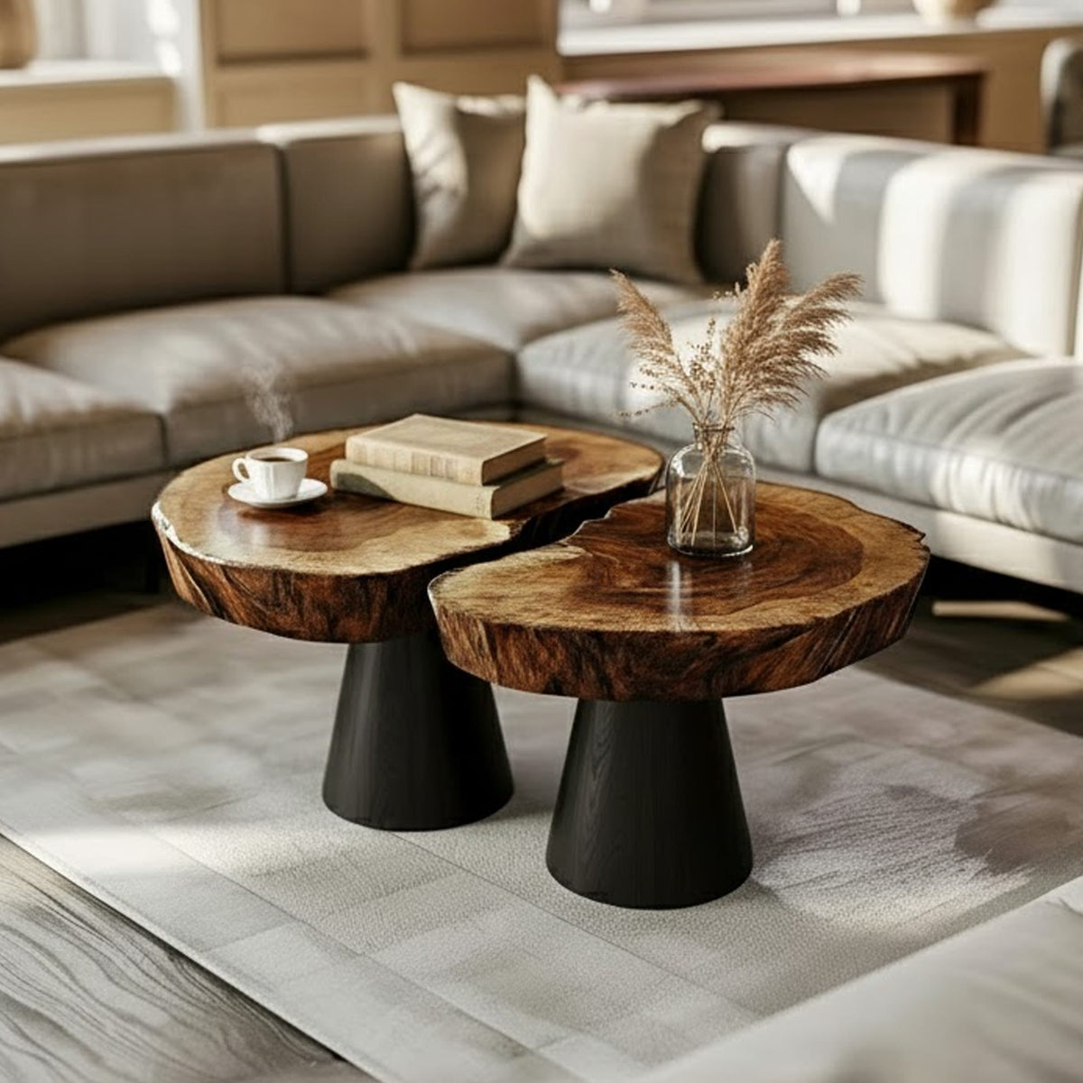 Live Edge Metal Coffee Table
