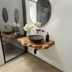 Handmade Bathroom Vanity Sink Shelf, solid wood, built to order
