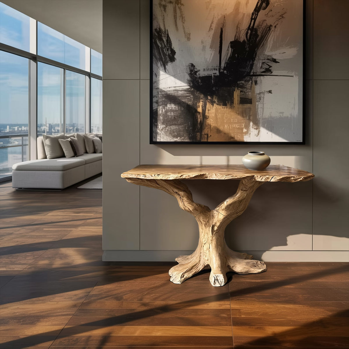 Live Edge Solid Sofa Console Table