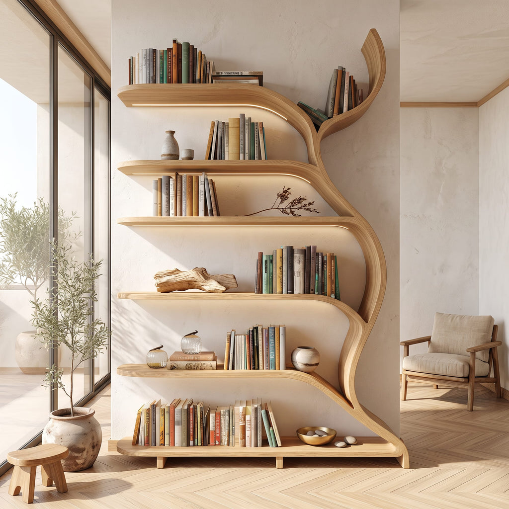 Tree Branch Bookshelf Solid Wall Gift, solid wood, built to order