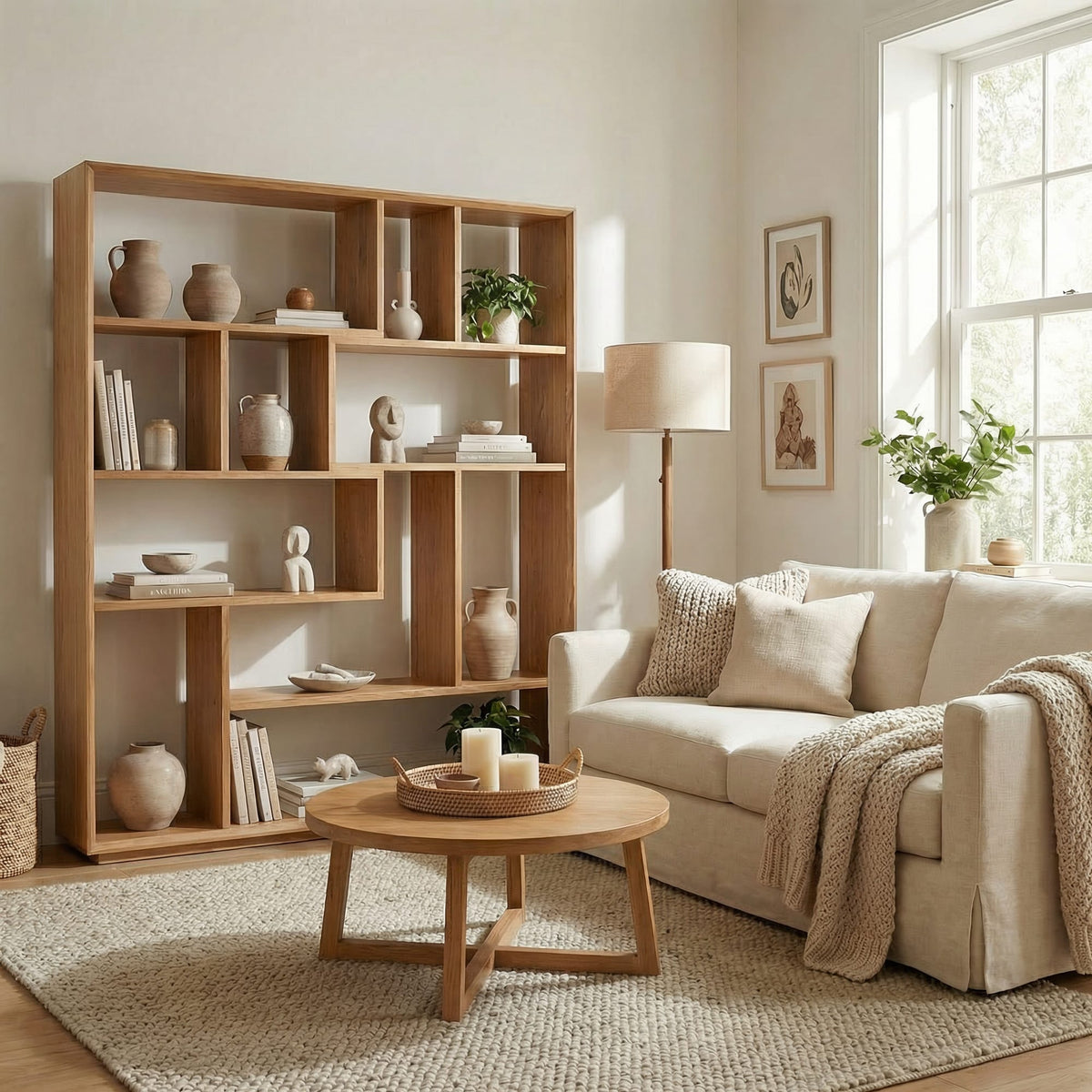 Mid Century Modern Divider Bookshelf