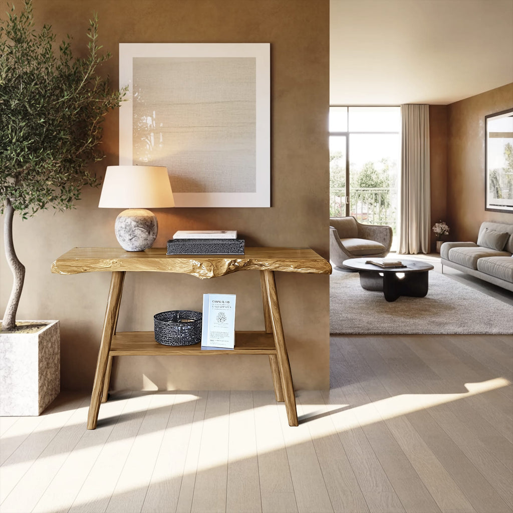 Live Edge Solid Foyer Console Table
