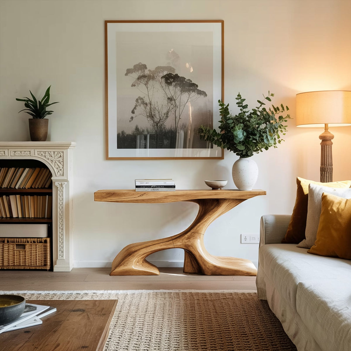 Solid Modern Foyer Console Table