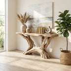 Coastal Organic Console Table Living Room and Entryway, solid wood, built to order