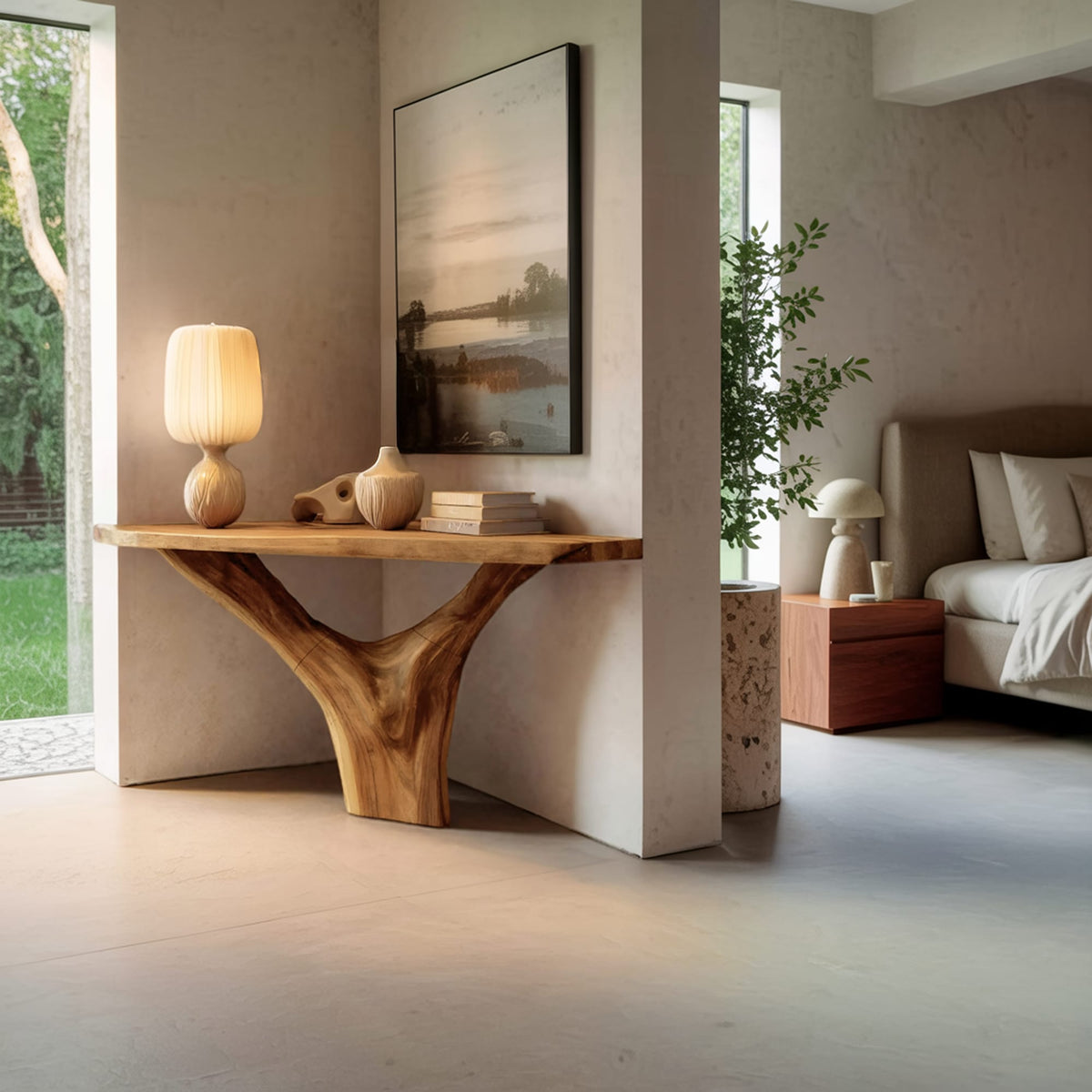 Live Edge Artistic Console Table