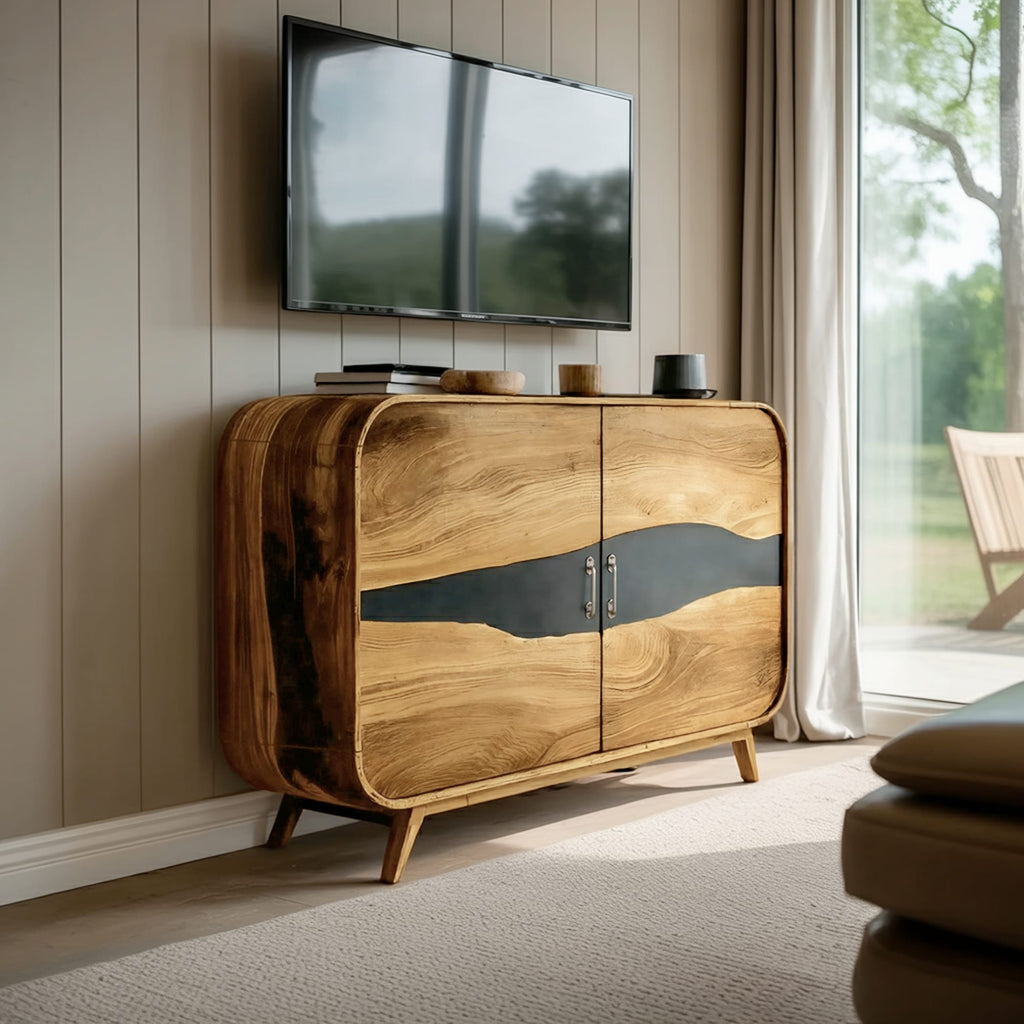 Live Edge Media Solid TV Cabinet