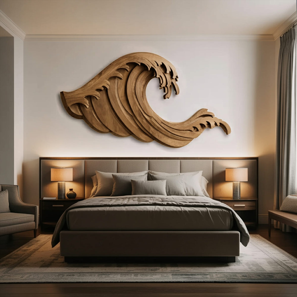 Organic Wave Hand-carved Wall Art