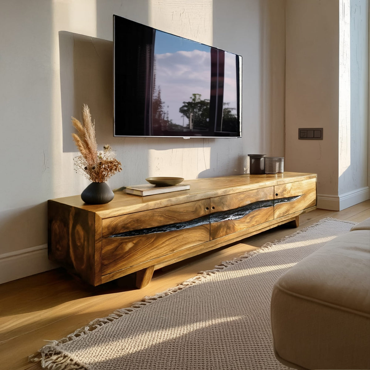 Farmhouse TV Console, solid wood, built to order