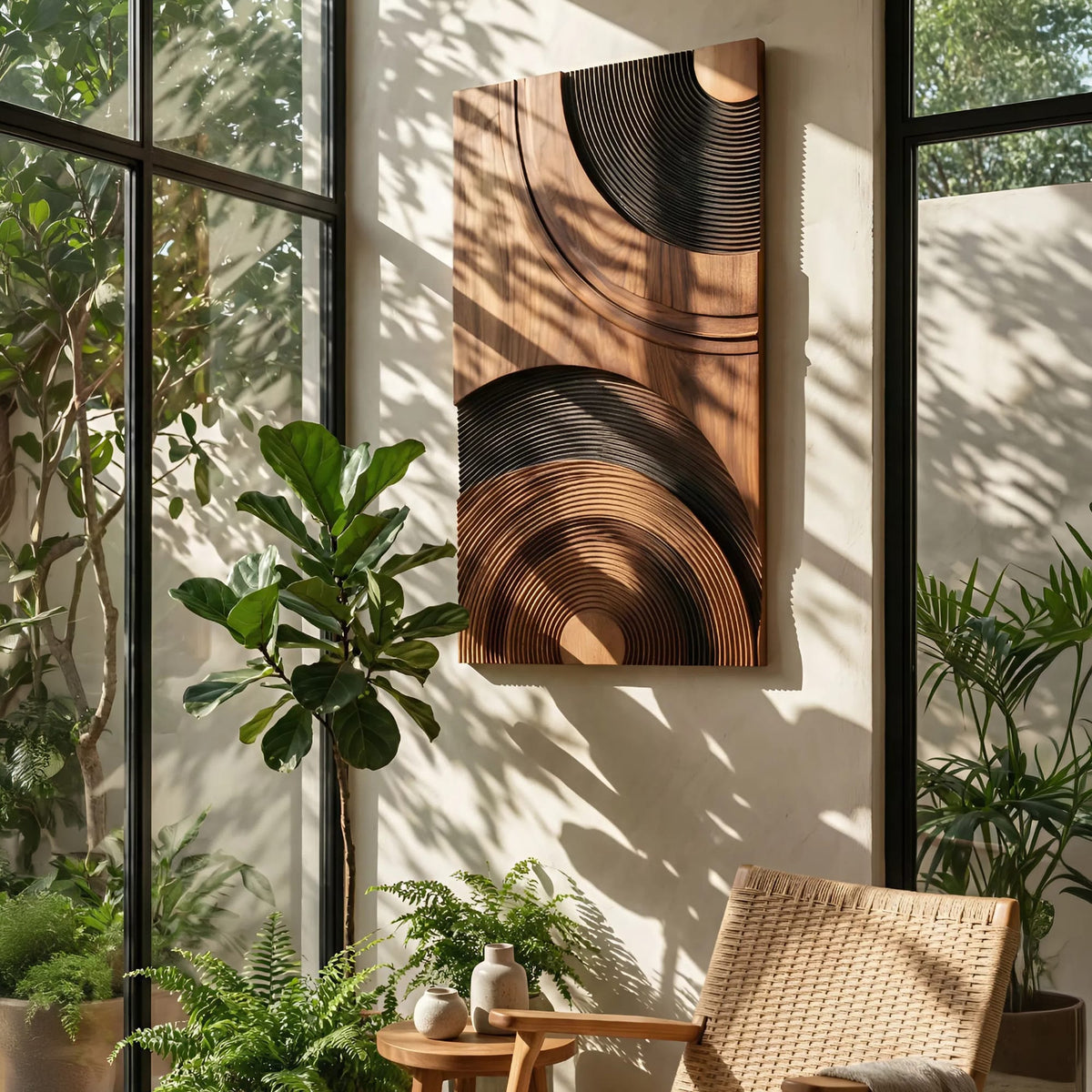 Mid Century Abstract Wood Wall Decor, solid wood, built to order
