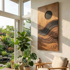 Contemporary Flowing Wall Decor, solid wood, built to order