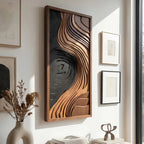 Contemporary Abstract Wall Art Panel, solid wood, built to order