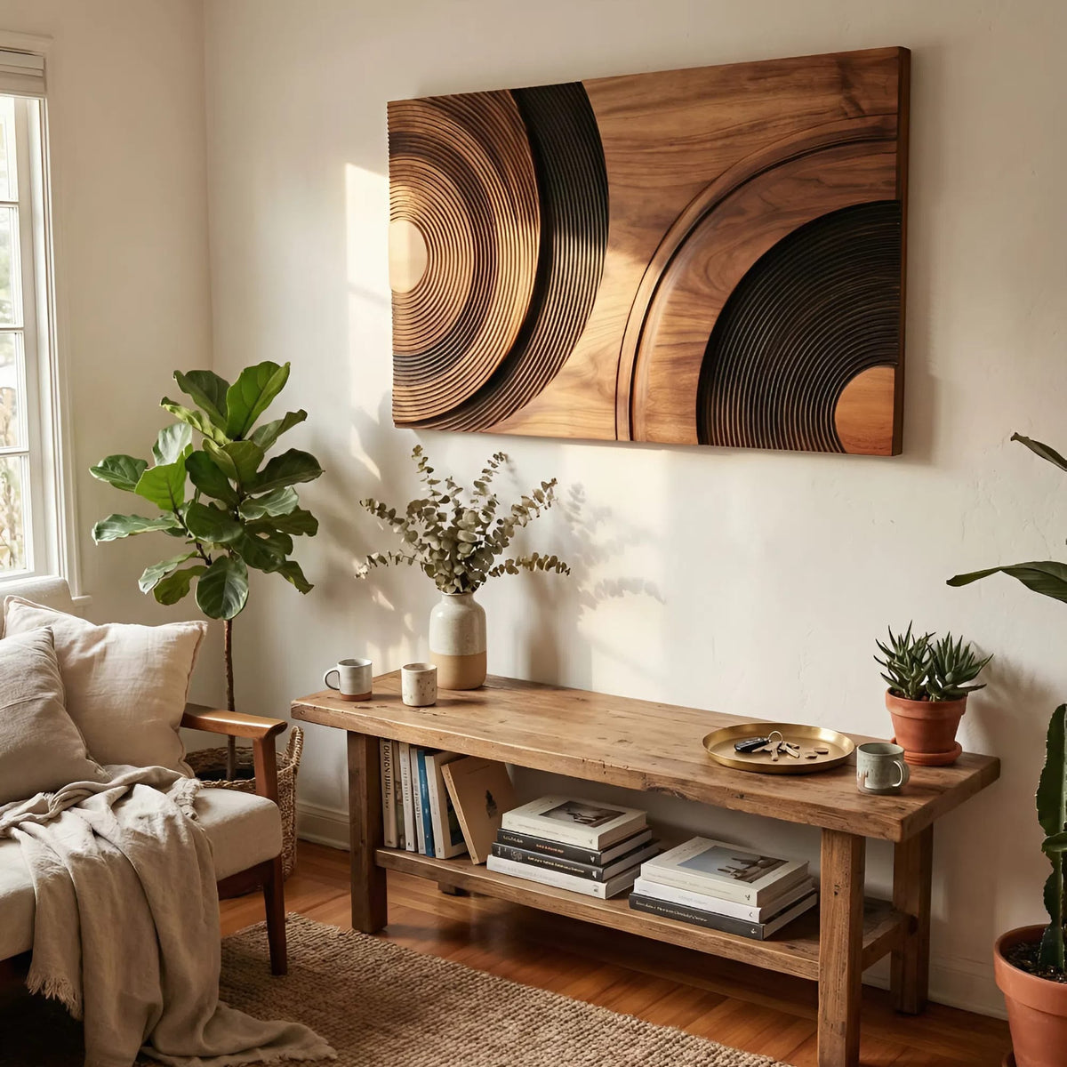 Mid Century Abstract Wood Wall Decor, solid wood, built to order