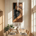 Contemporary Abstract Wall Art Panel, solid wood, built to order