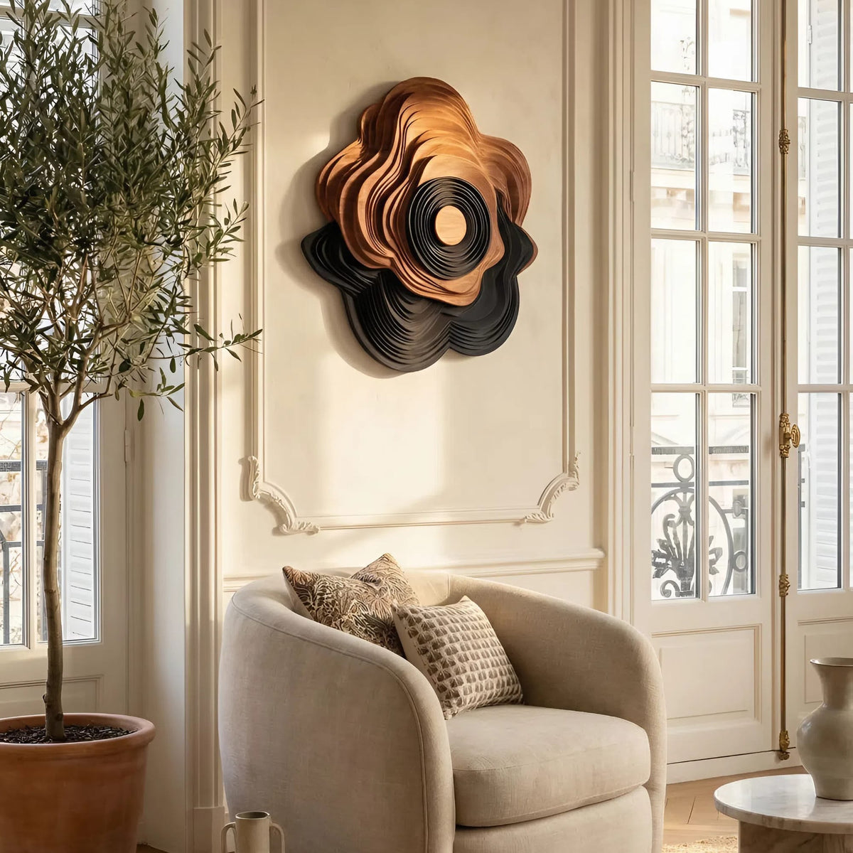 Mid Century Sculptural Geometric Wall Art