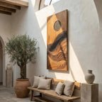Contemporary Flowing Wall Decor, solid wood, built to order
