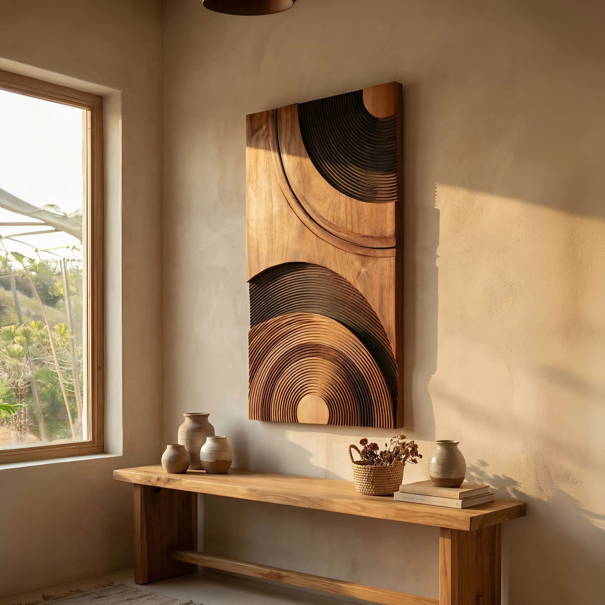 Mid Century Abstract Wood Wall Decor, solid wood, built to order