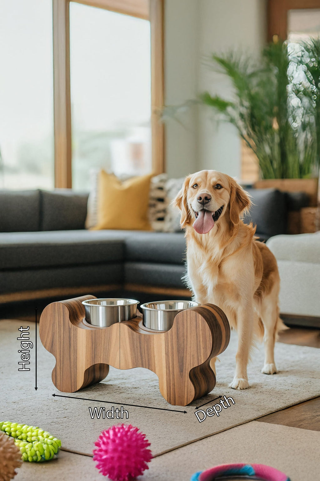 Handcrafted Dog Bowl Stand, solid wood, built to order