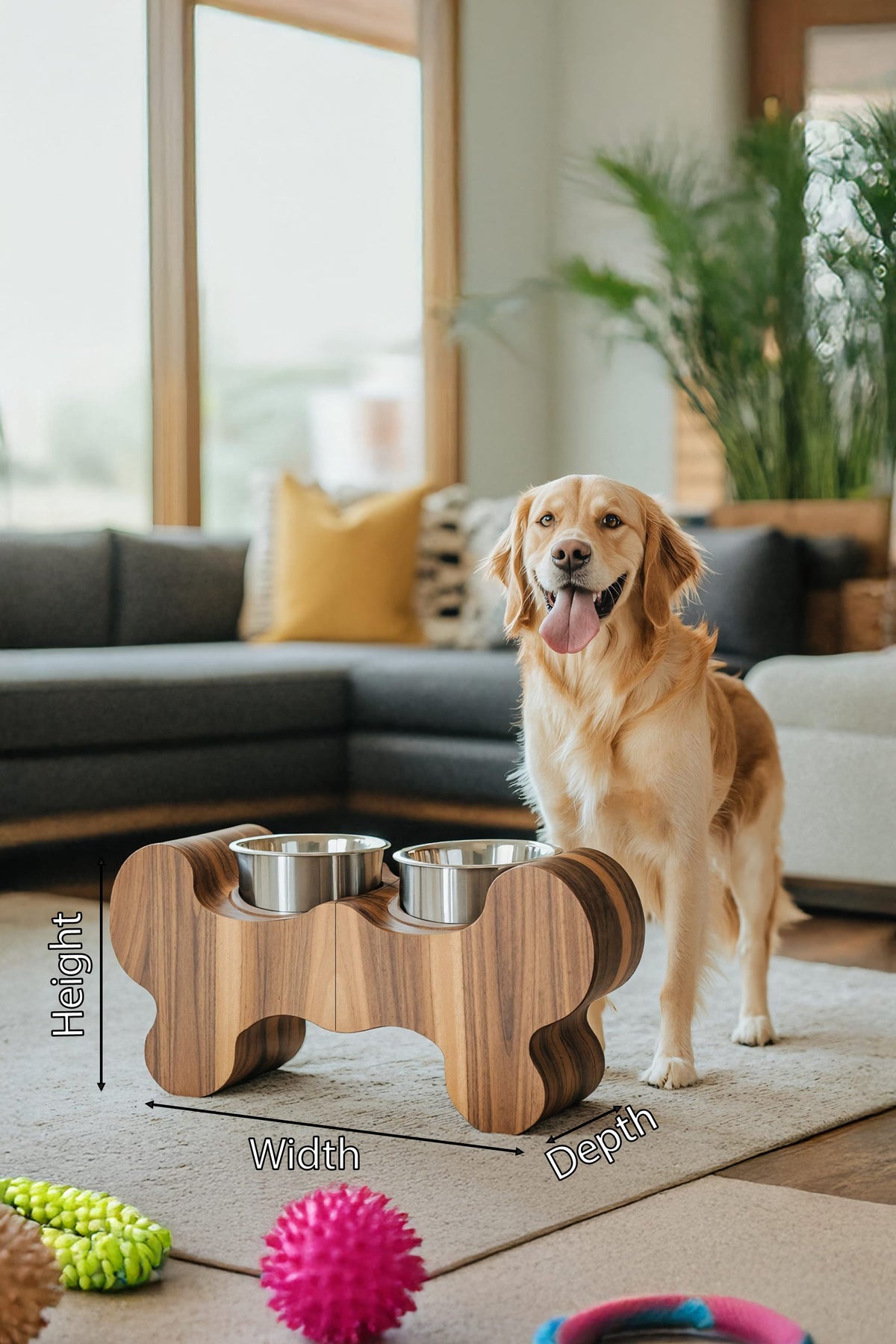 Handcrafted Dog Bowl Stand, solid wood, built to order