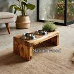 Mid Century Dog Bowl Stand Modern Pet Home, solid wood, built to order