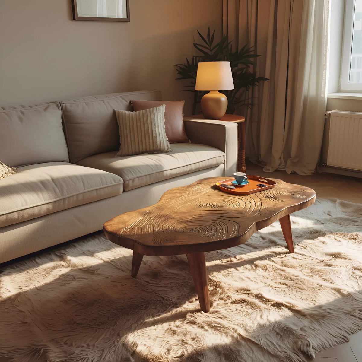 Handcrafted Irregular Table, solid wood, built to order