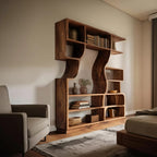 Artisan Carved Bookshelf, solid wood, built to order