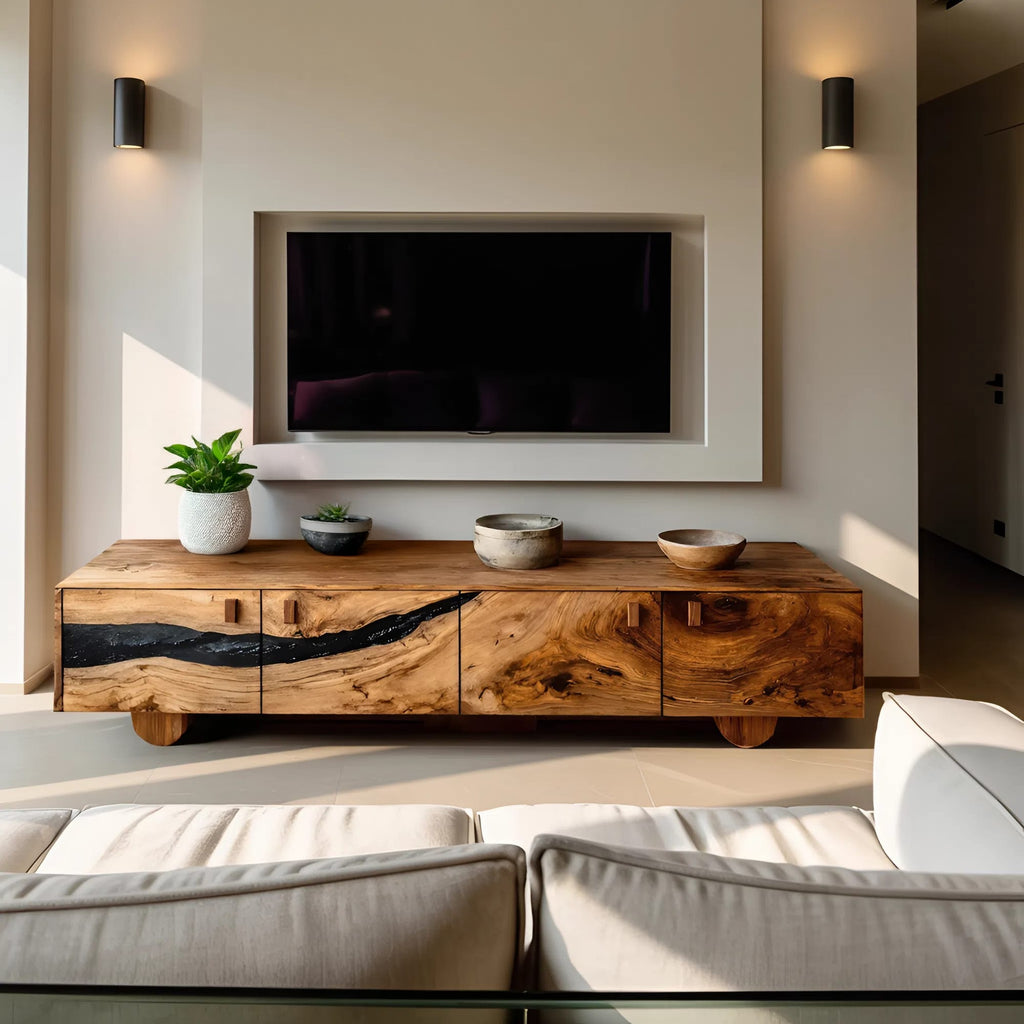Live Edge Solid Entertainment TV Cabinet