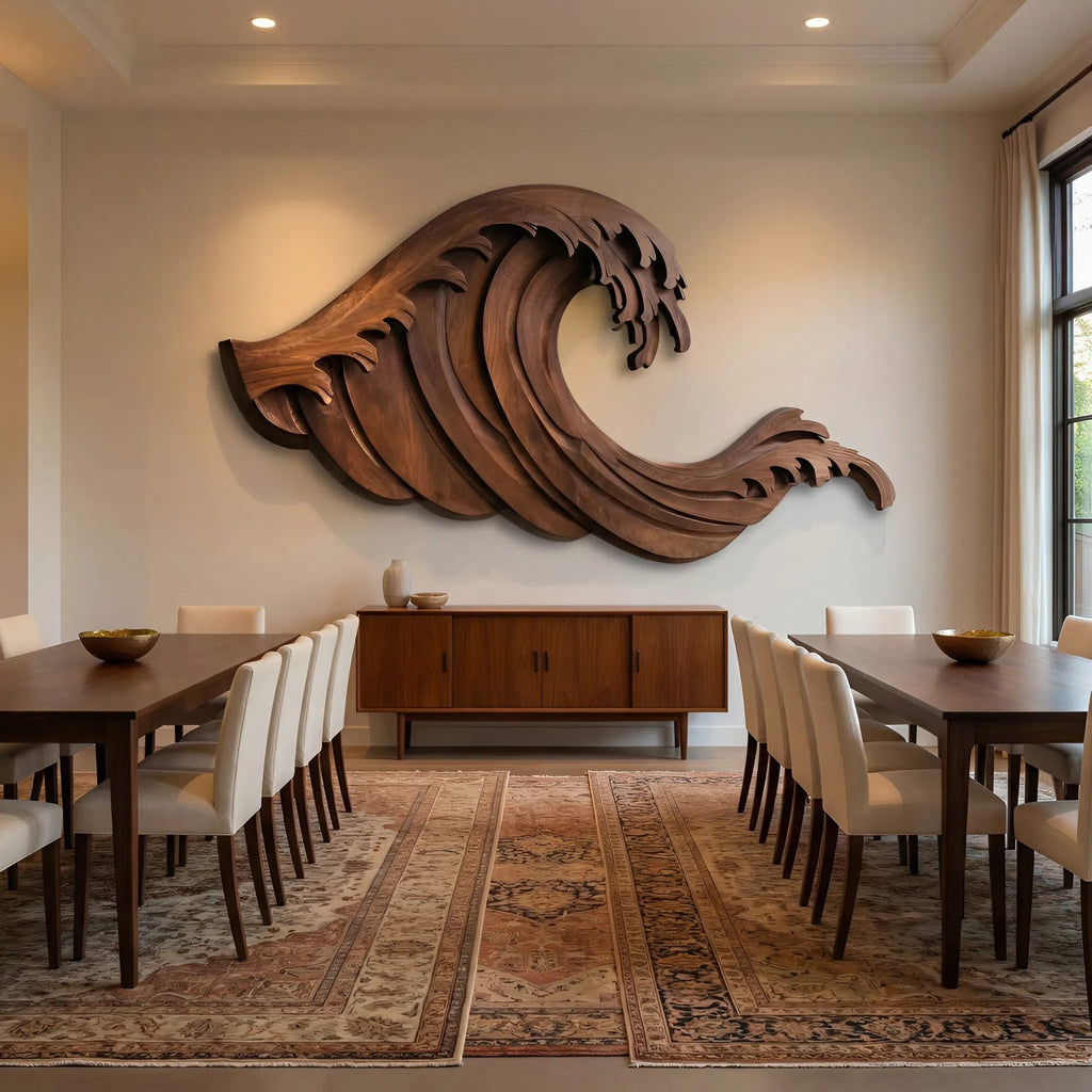 Organic Wave Hand-carved Wall Art