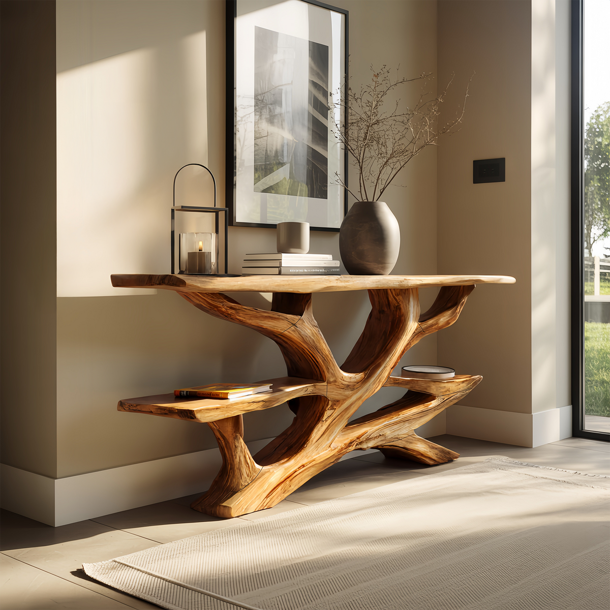 Live Edge Console Table, solid wood, built to order, view 2