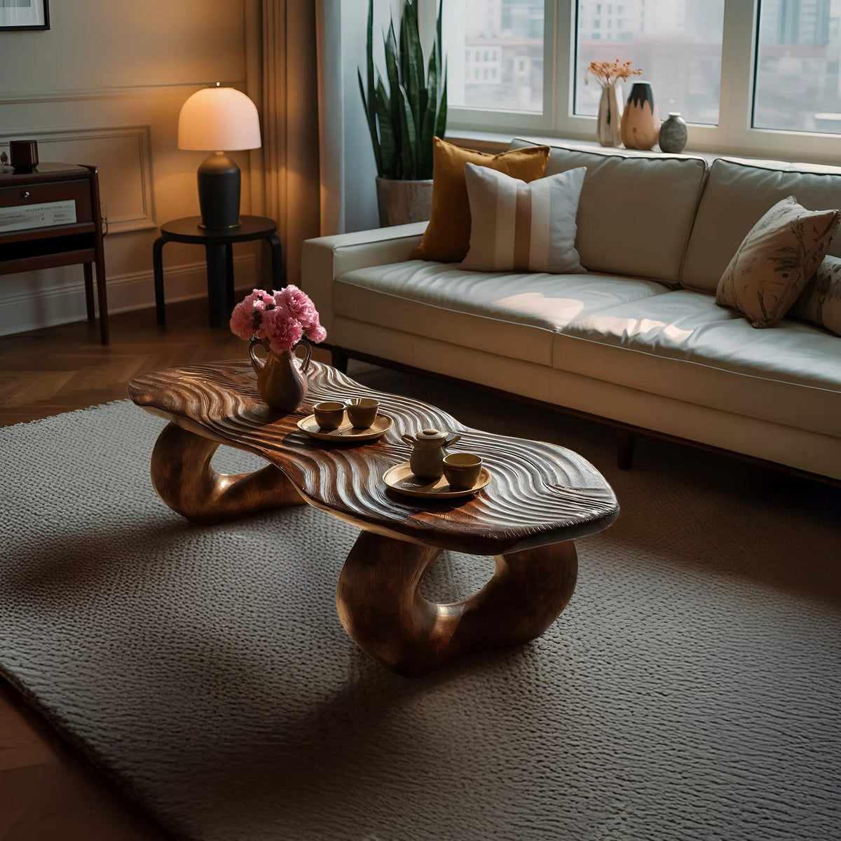 Live Edge Abstract Accent Coffee Table