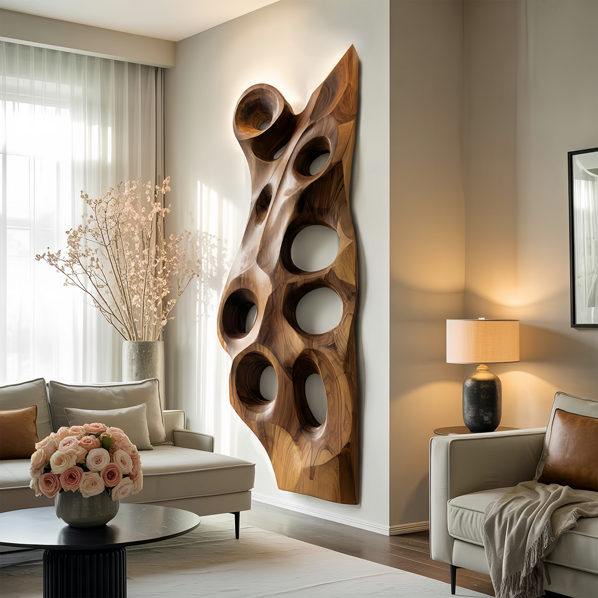 Organic Sculptural Wall Art, solid wood, built to order, view 2