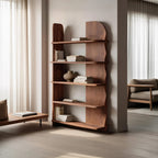 Minimalist Bookcase Sculptural Design, solid wood, built to order