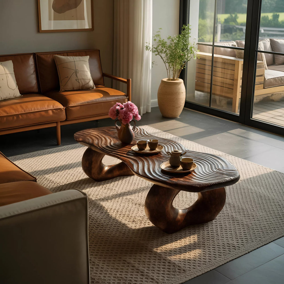 Live Edge Abstract Accent Coffee Table