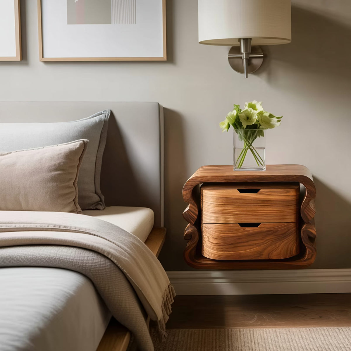 Sculptural Floating Nightstand