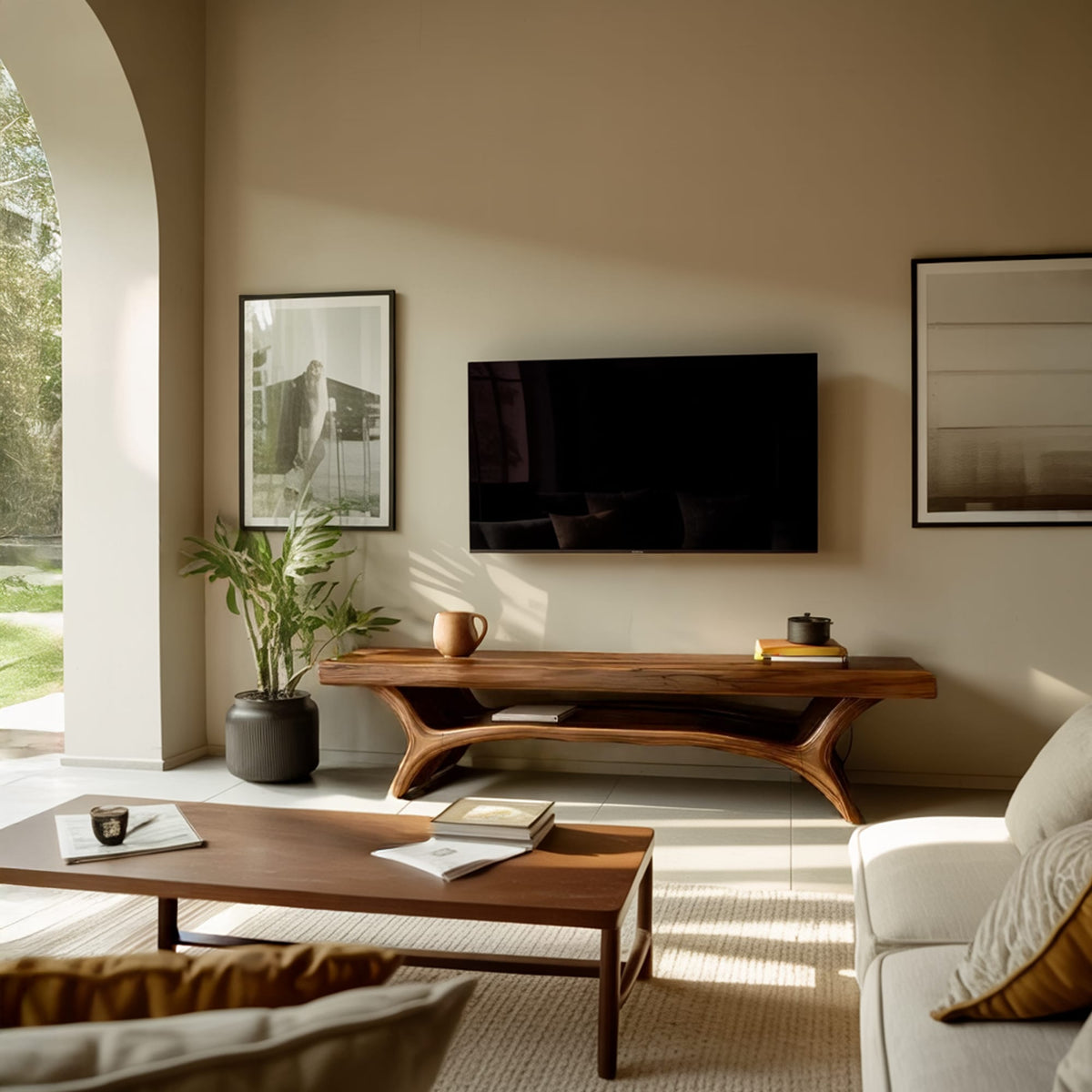 Architectural Mid Century TV Cabinet
