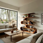 Artistic Curved Sculptural Bookshelf