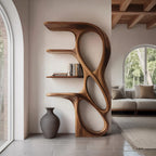 Contemporary Art Bookshelf, solid wood, built to order