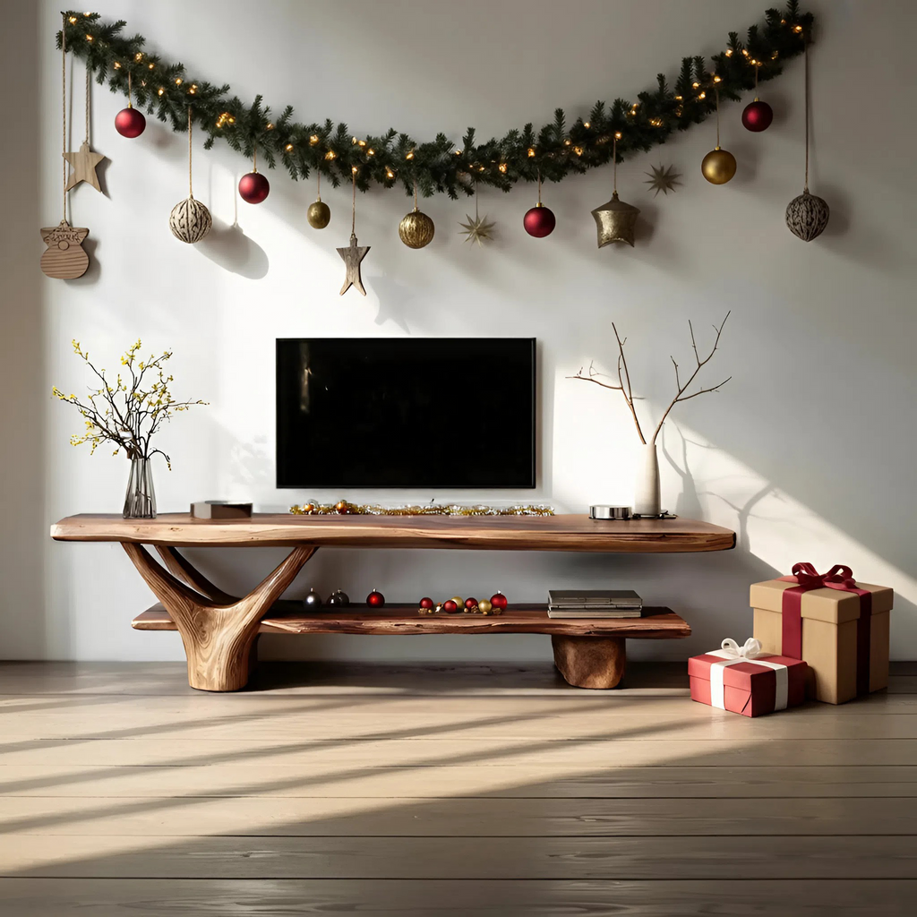 Live Edge TV Console, solid wood, built to order, view 3