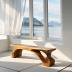 Organic Live Edge Bench, solid wood, built to order