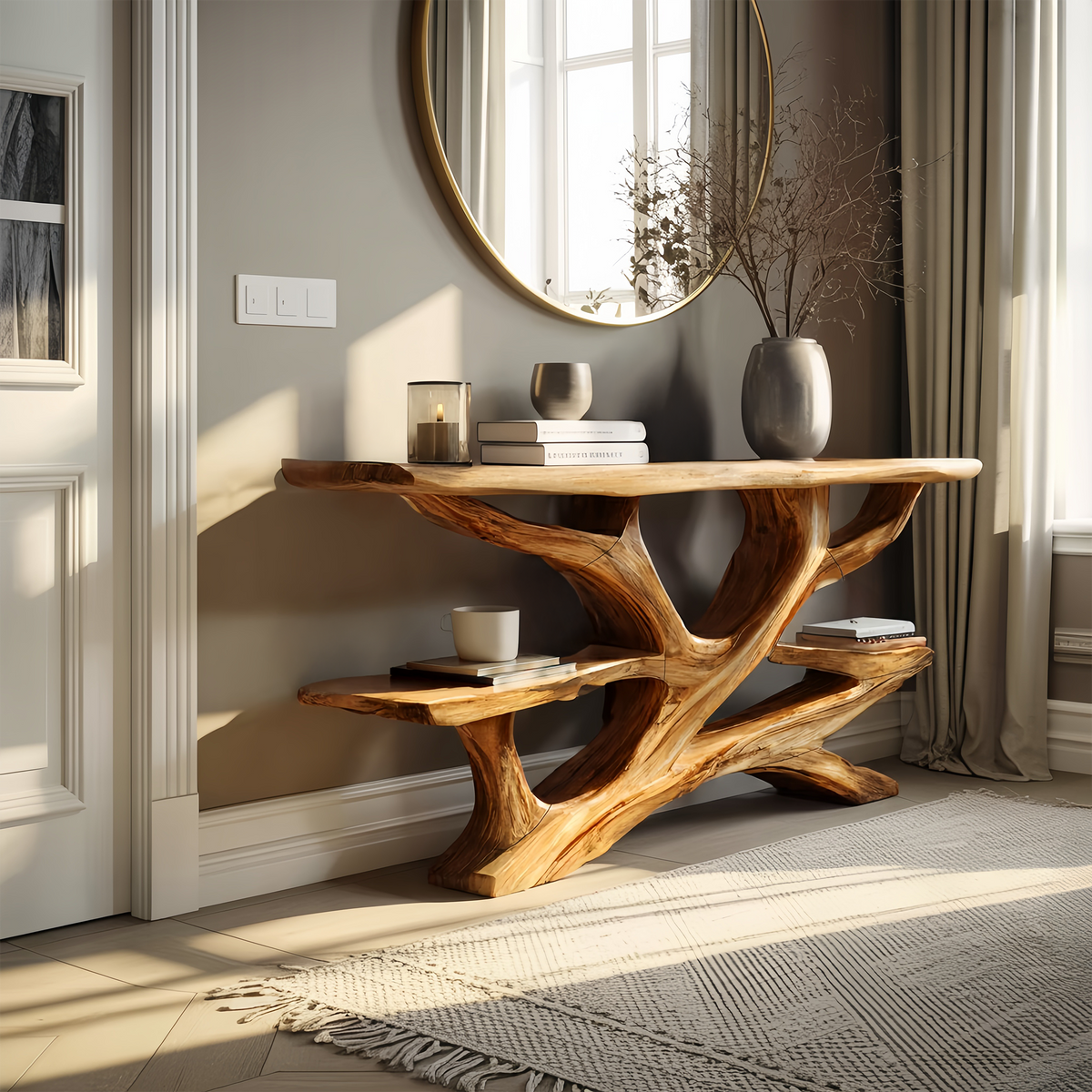 Live Edge Console Table, solid wood, built to order, view 3