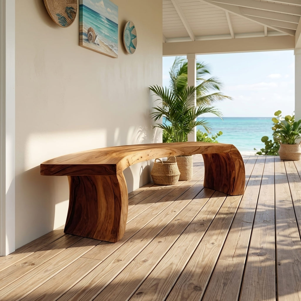 Live Edge Organic Dining Bench