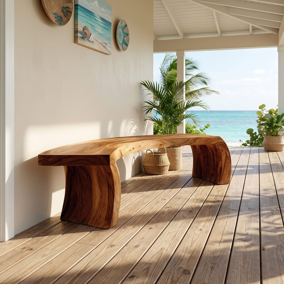 Live Edge Organic Dining Bench
