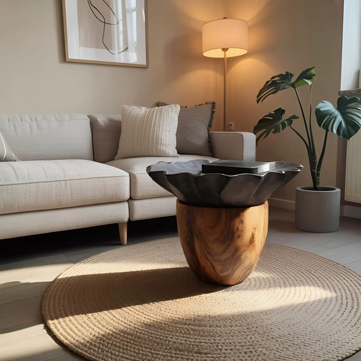 Mid Century Pedestal Side Table