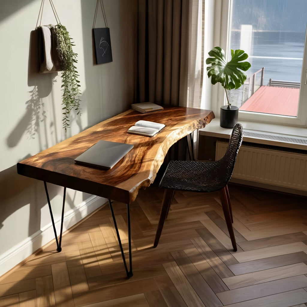 Live Edge Computer Modern Desk