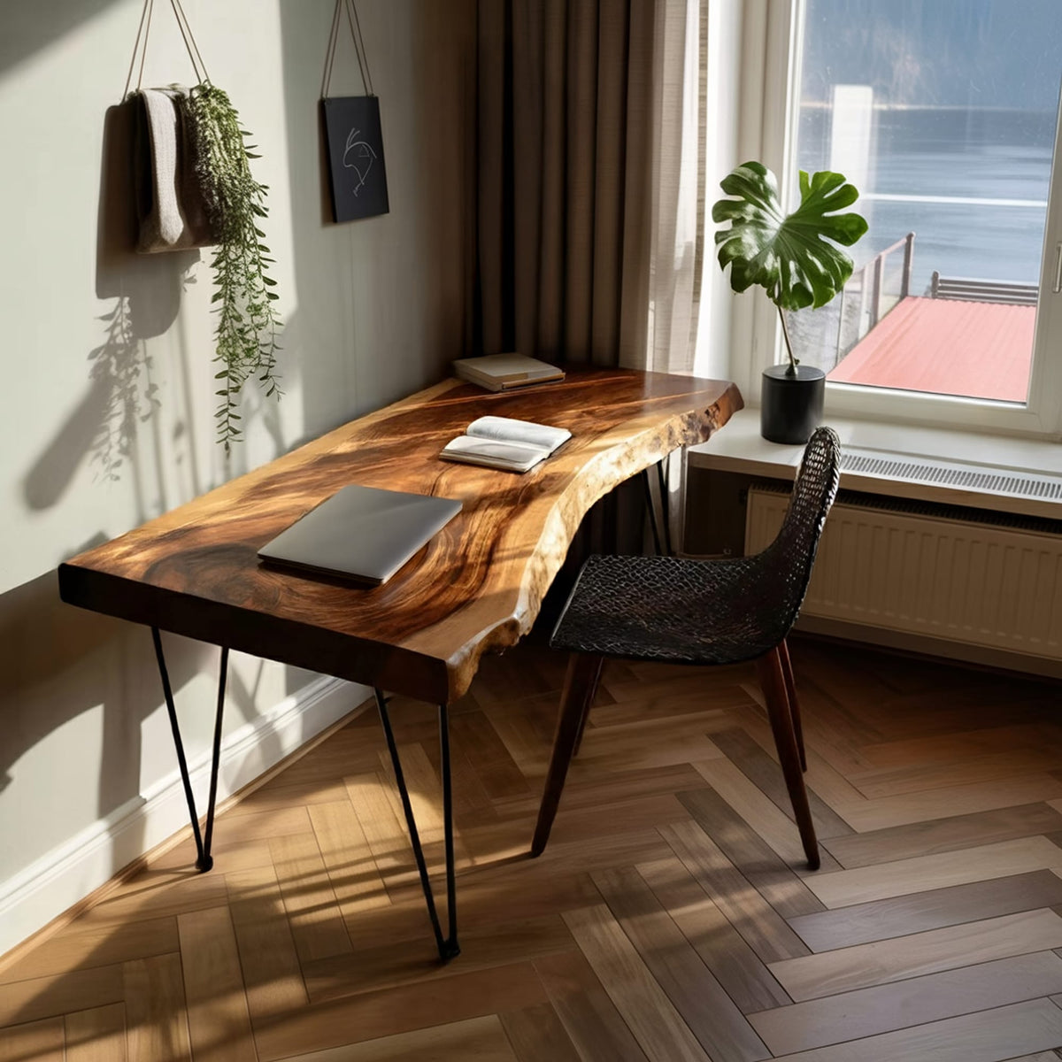 Live Edge Computer Modern Desk