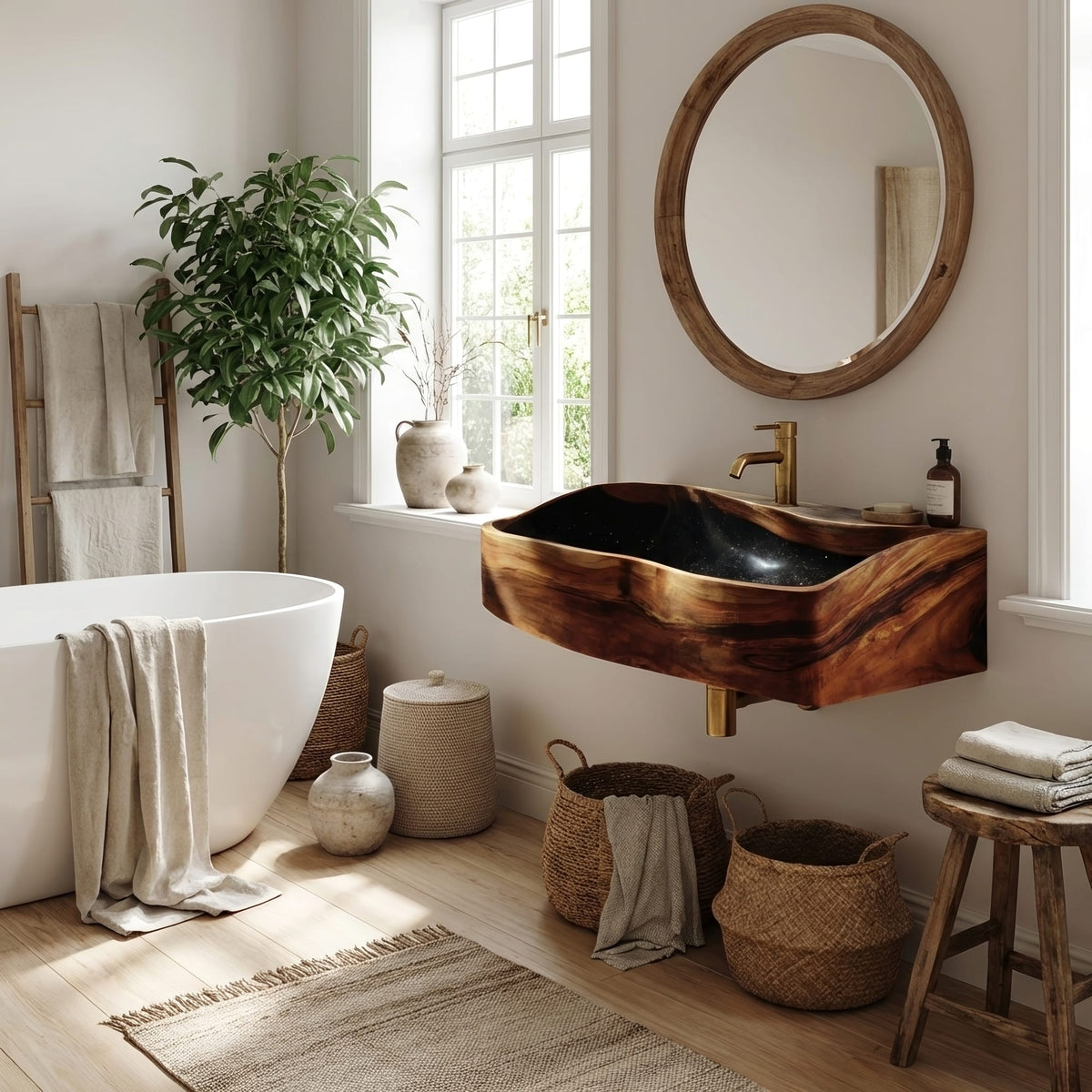 Solid Storage Powder Vanity